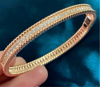 Clair de Lune Bracelet in rose or white gold finish with Moissanite – luminous sterling silver bracelet with celestial charm.