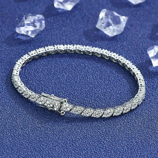 Diamond Waltz Bracelet for women in sterling silver with Moissanite – elegant adjustable waltz bracelet with rhythmic sparkle.