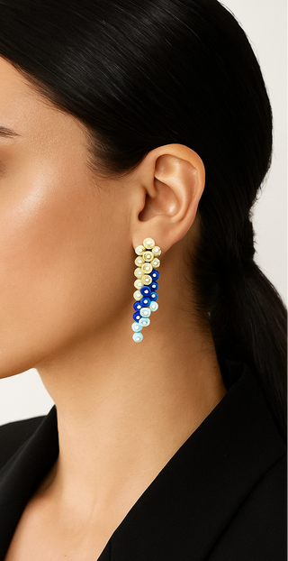 Imperial Dusk stud earrings in 925 sterling silver set with deep lab-created sapphire stones.