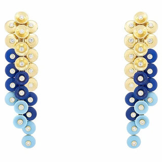 Imperial Dusk stud earrings in 925 sterling silver set with deep lab-created sapphire stones.