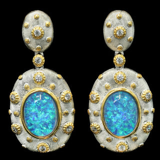 Opaline Skies Earrings in sterling silver with lab-created sapphires, offering a soft, serene glow for an elegant look.