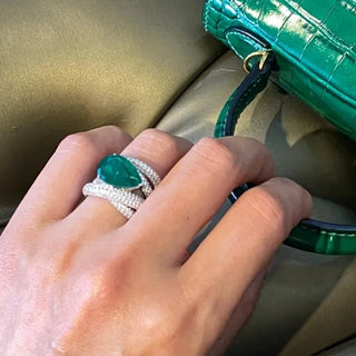 Roman Rope Emerald Ring