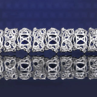 Sapphire Mist Bangle - Sterling Silver Bangle with Lab-Created Sapphires for Women