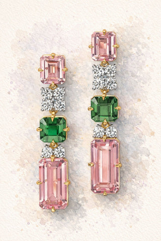 Verdant Rosé Éclat Earrings