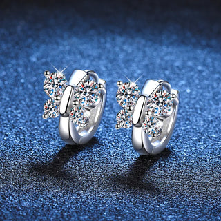 Wings of Eternity Studs: 925 sterling silver moissanite stud earrings for women with 1.6-carat VVS1 D clarity stones.