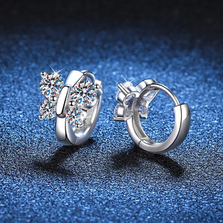 Wings of Eternity Studs: 925 sterling silver moissanite stud earrings for women with 1.6-carat VVS1 D clarity stones.